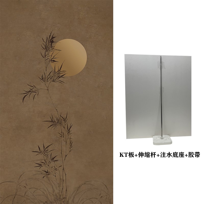 影楼室内新中式东方国潮复古照写真影棚工笔画屏风挂画拍照背景布