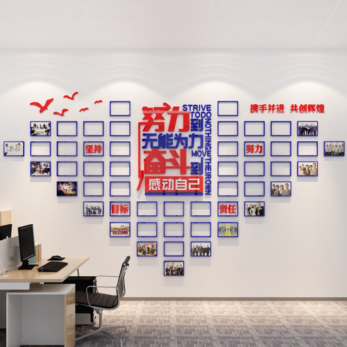 员工风采照片墙贴公司企业文化墙设计团队形象展示办公室励志贴纸