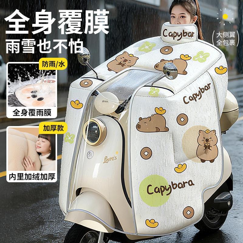 挡风被二合一雨衣电动车冬用2025新款新型挡风被双面防水超级厚