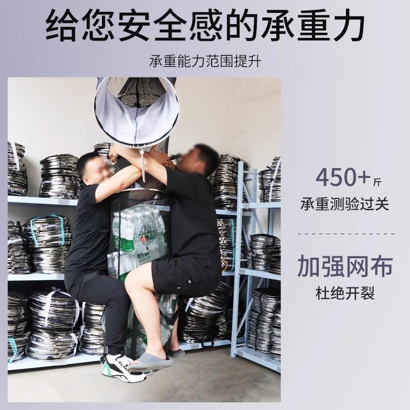 2026新款野钓专用鱼护加厚方形涂胶防挂不锈钢黑坑鱼笼包钓鱼网兜