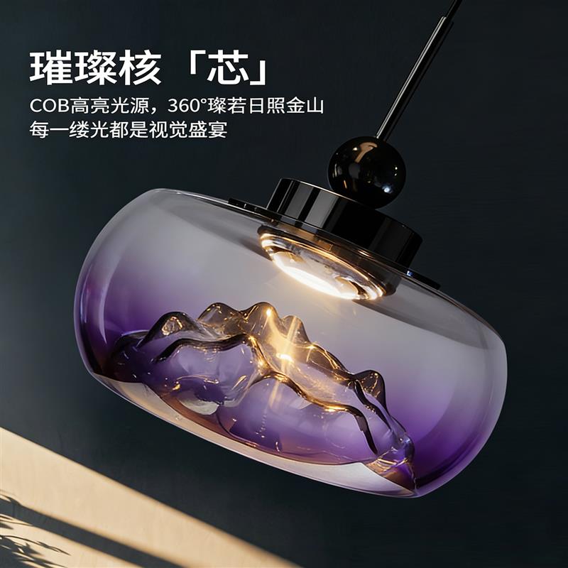升降高级感床头吊灯意式极简创意背景墙灯个性玄关卧室小吊线灯
