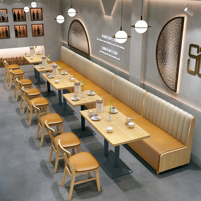 定制咖啡西餐厅餐饮卡座沙发火锅烧烤奶茶甜品蛋糕汉堡店桌椅组合