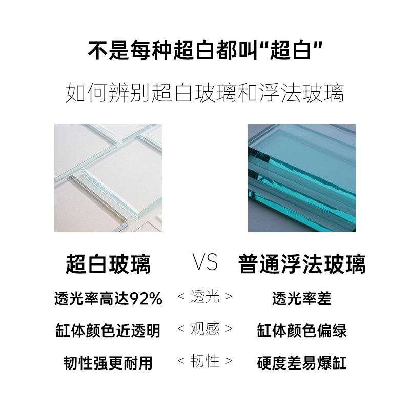 特好黎造景金晶超白玻璃方形斗鱼专用缸水草海水造景缸包邮破损补