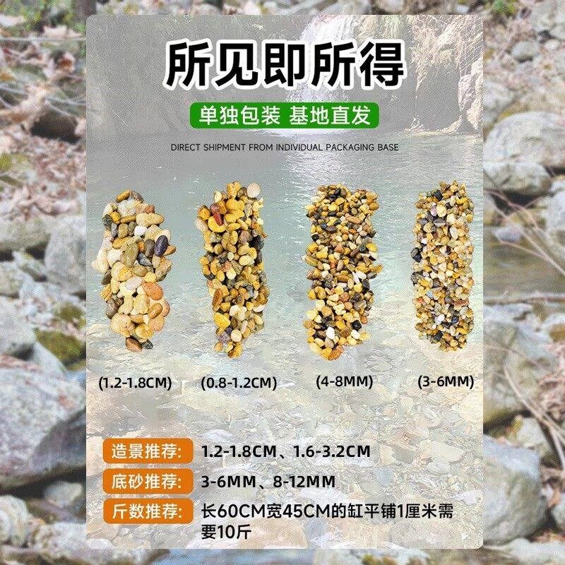 鱼缸造景天然溪流石河沙鹅卵石原生水族水草缸小石子过滤石盆栽石
