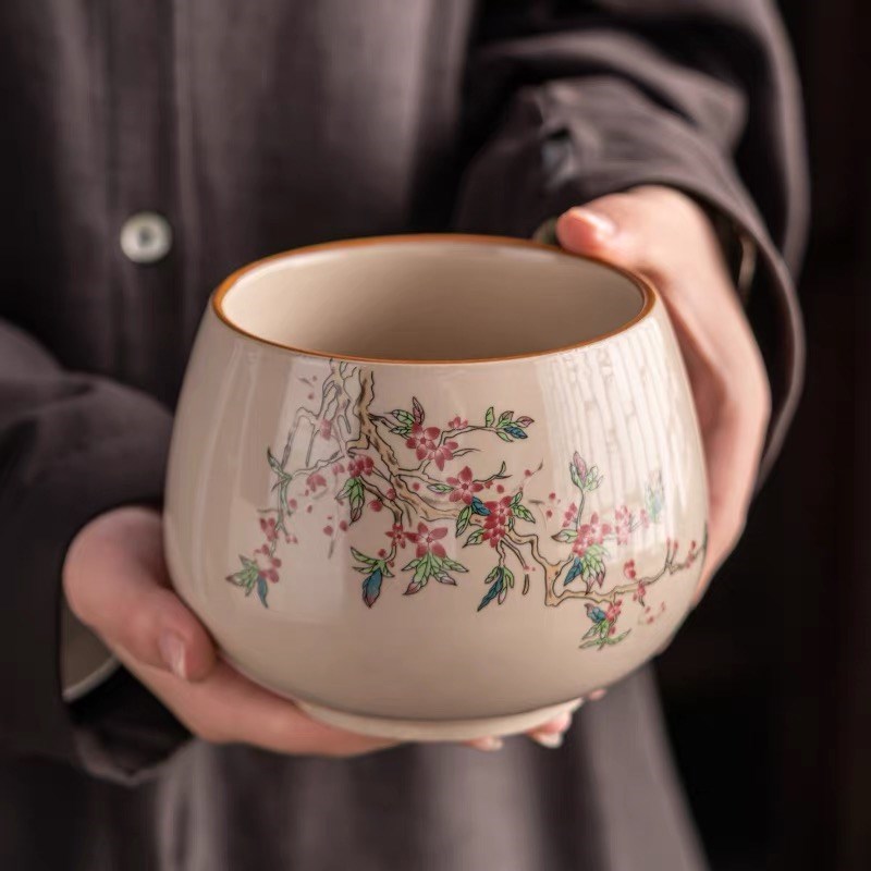 桌面垃圾桶家用餐桌果皮碗客厅台面茶几上的垃圾缸盘盒陶瓷高颜值