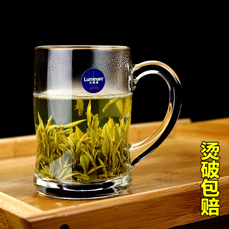 玻璃杯家用水杯耐热泡茶杯钢化微波牛奶杯带把早餐喝水杯子