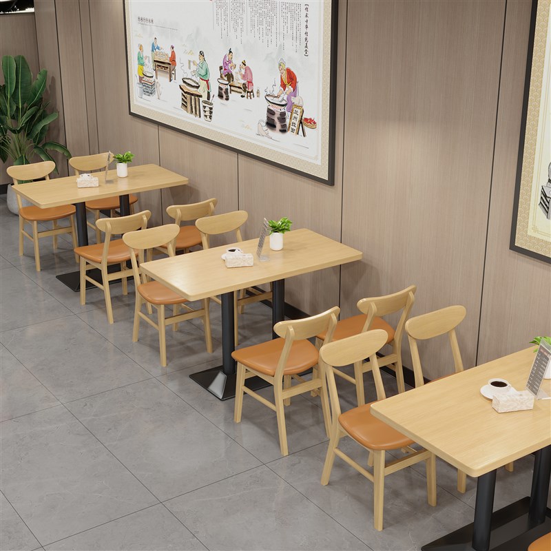 商用餐饮面馆粉铺食堂快餐小吃店桌椅组合牛排汉堡咖啡厅靠墙卡座