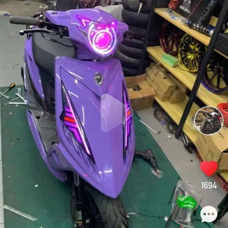 电摩托车鬼火三代奥龙战速外壳全套电动车3代拉花纯拼色渐变车壳