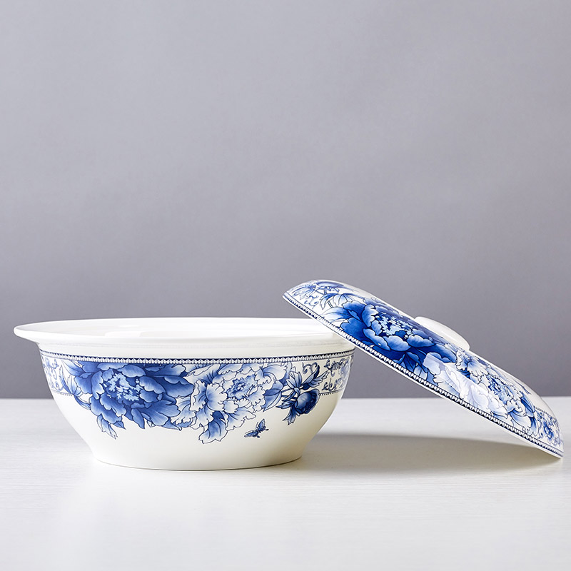 骨瓷大汤碗  汤锅 9英寸带盖品锅  微波炉适用 景德镇陶瓷器 汤锅