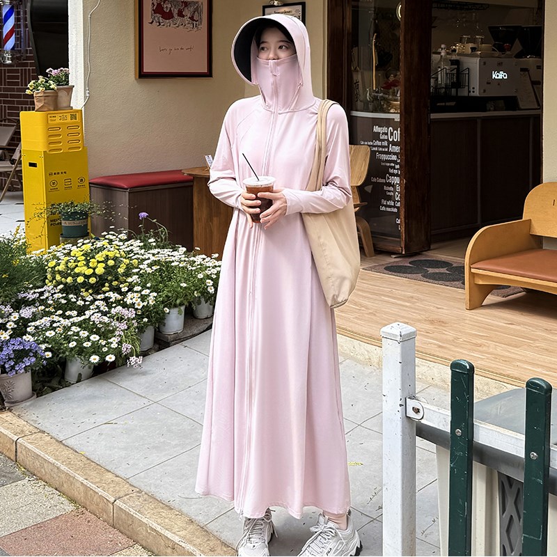 长款防晒衣女2026新款夏季透气冰丝防晒裙防紫外线外套全身防晒服