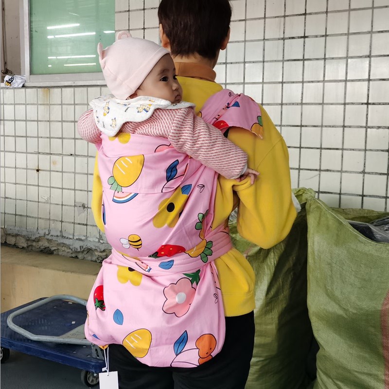 婴儿后背老式背带四川传统薄棉背巾贵州云南重庆宝宝外出简易背袋