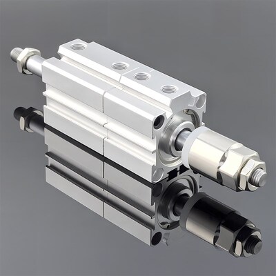 超薄型增压气缸SDATJ20X40X63X100X25倍力双行程多位置可调节行程