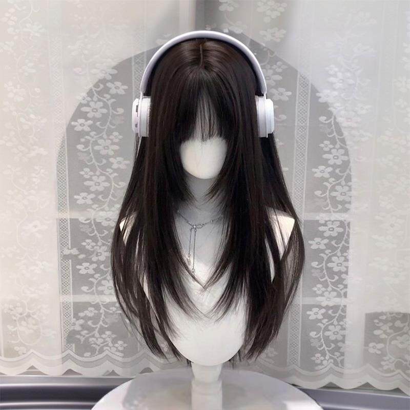 【免发网假发】假发女高层次二次元日常百搭lolita黑长直jk全头套