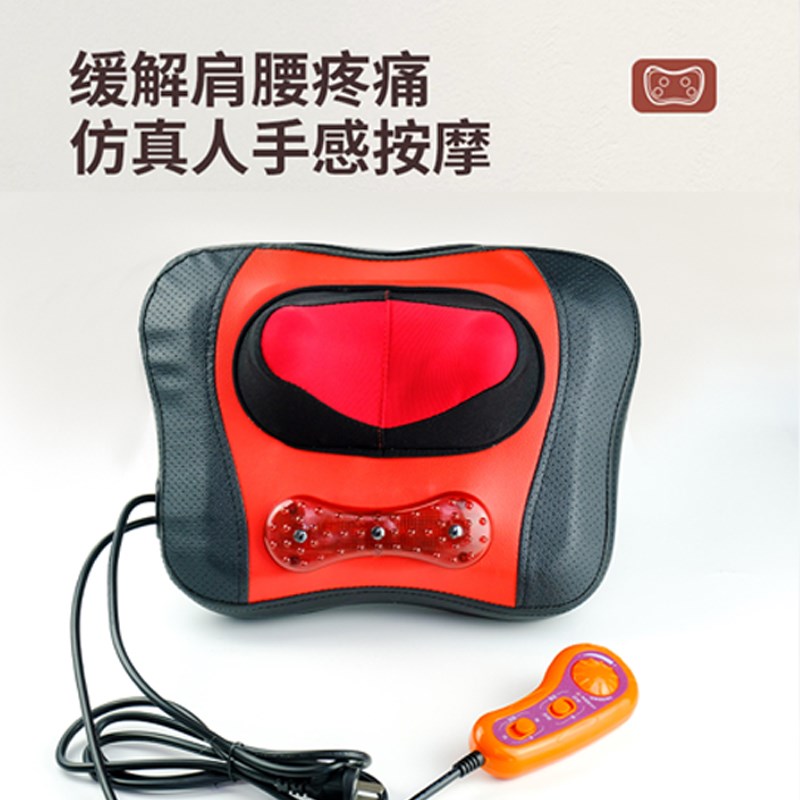 颈椎按摩器massage pillow电动按摩枕全身家用按摩垫多功能推拿机