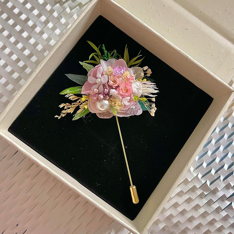 高级感永生花胸花胸针手工diy材料包实用礼物新郎新娘结婚礼物图片