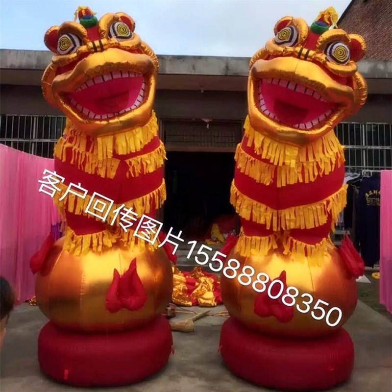 充气舞狮气模金狮子滚绣球庆典开业彩虹门广告气拱门婚庆道具3/4m