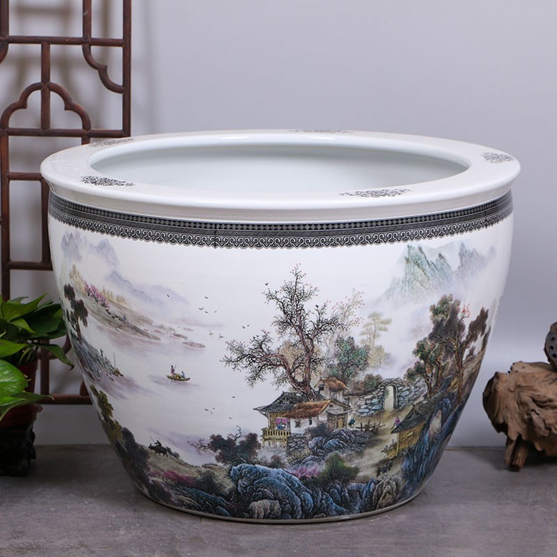 睡莲花盆陶瓷青花瓷碗莲荷花家用大号清仓铁树盆庭院特大水缸养鱼