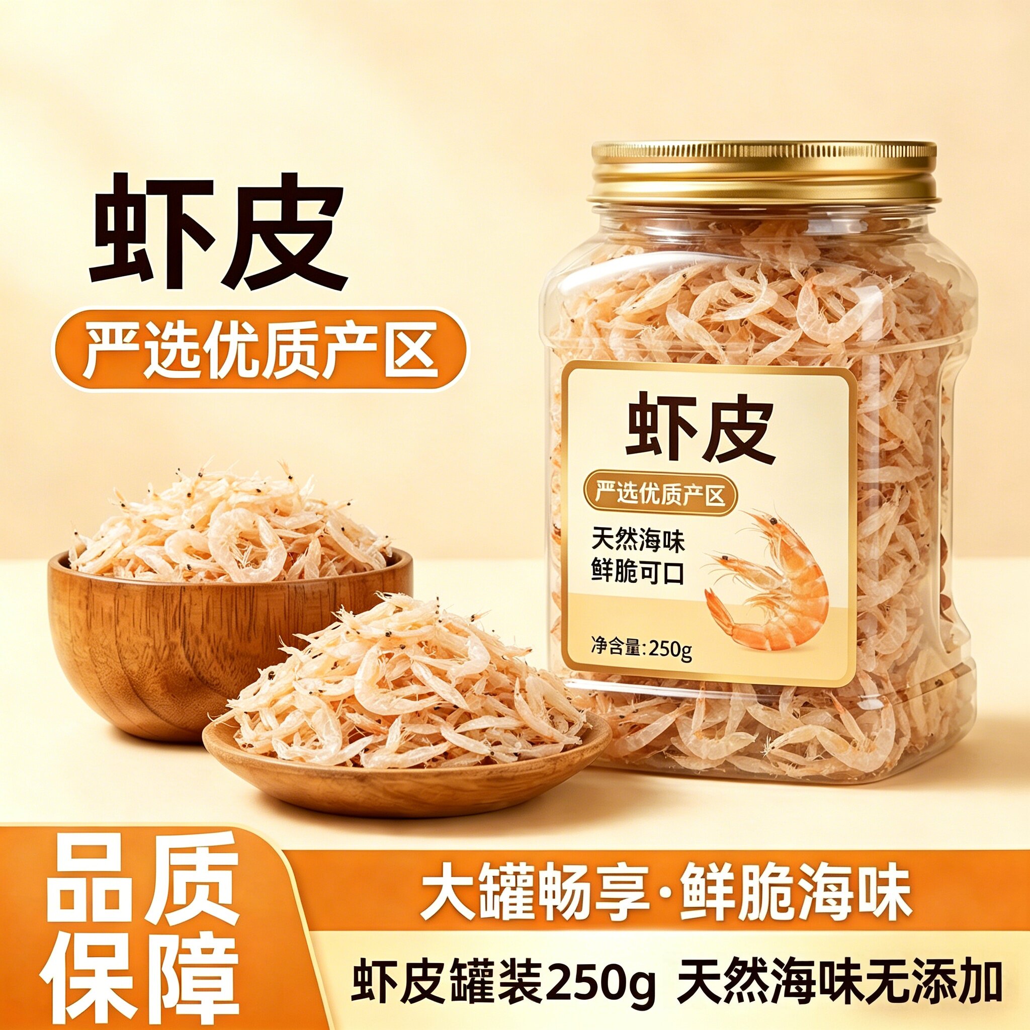 央妈推荐高钙虾皮儿童无添加盐淡干小虾米干货特级新鲜官方旗舰店