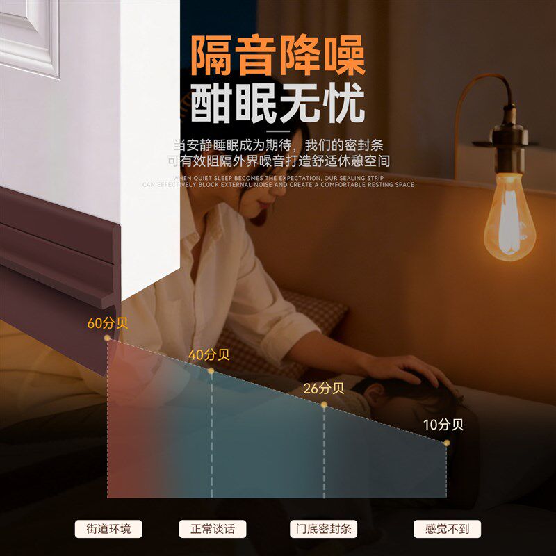门底隔音密封条防盗门门槛条入户门下专用密封条门缝防风防蟑螂