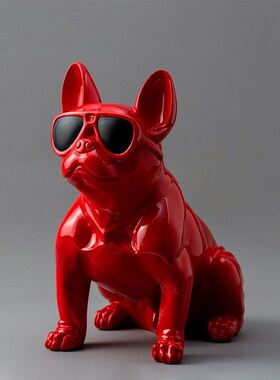 客厅装饰摆件狗模墨镜狗创意法斗犬落地狗家居饰品开业门厅狗摆件