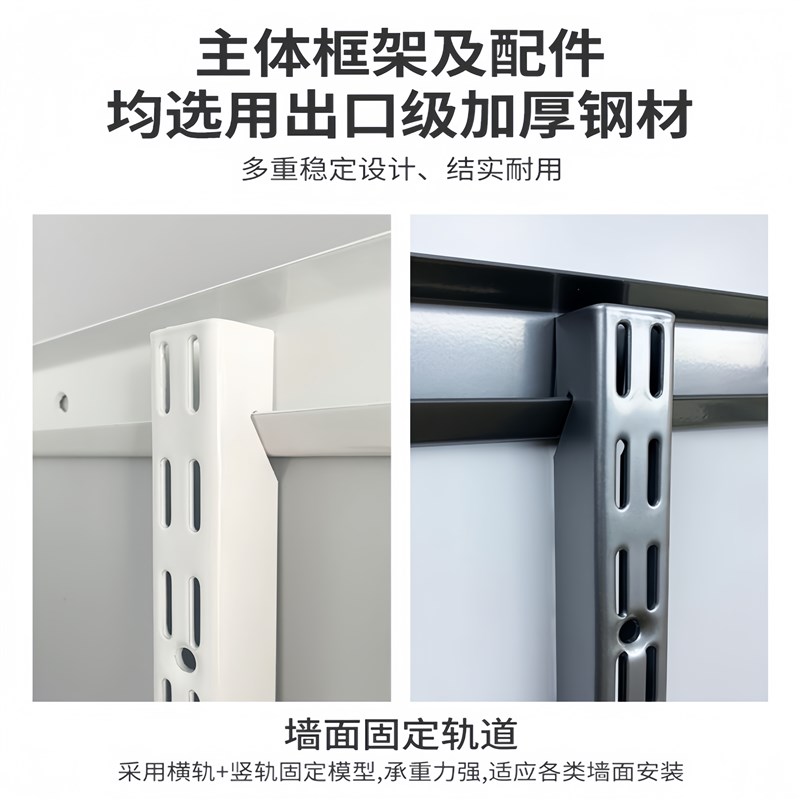 1.9步入走入开放金属衣柜衣帽间结构步入式整体衣柜收纳置物壁挂