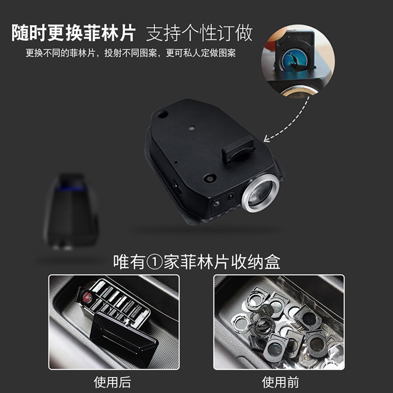 美少女国潮车门迎宾灯充电开门镭射灯免接线车内感应照地灯投影灯