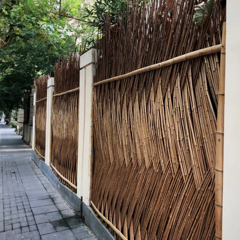 上海竹篱笆栅栏围栏户外花园围墙隔断民宿别墅庭院竹竿编织竹围栏