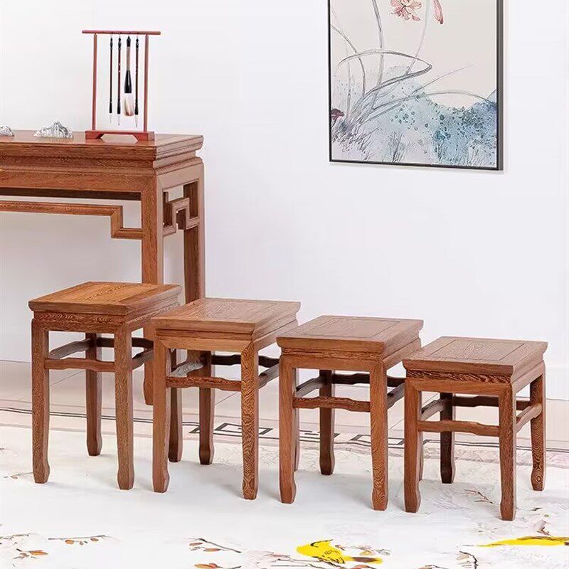 厂家直销红木家俱鸡翅木方凳实木凳子餐凳板凳换鞋凳中式小凳矮凳