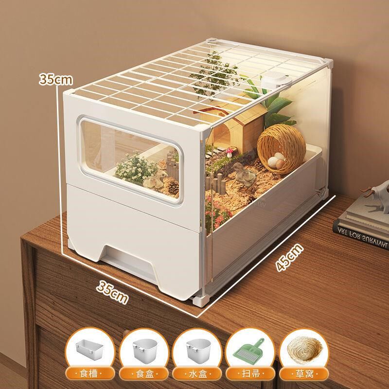 芦丁鸡笼子抽屉式饲养箱特价清仓小别墅家用大号造景箱养殖保温箱