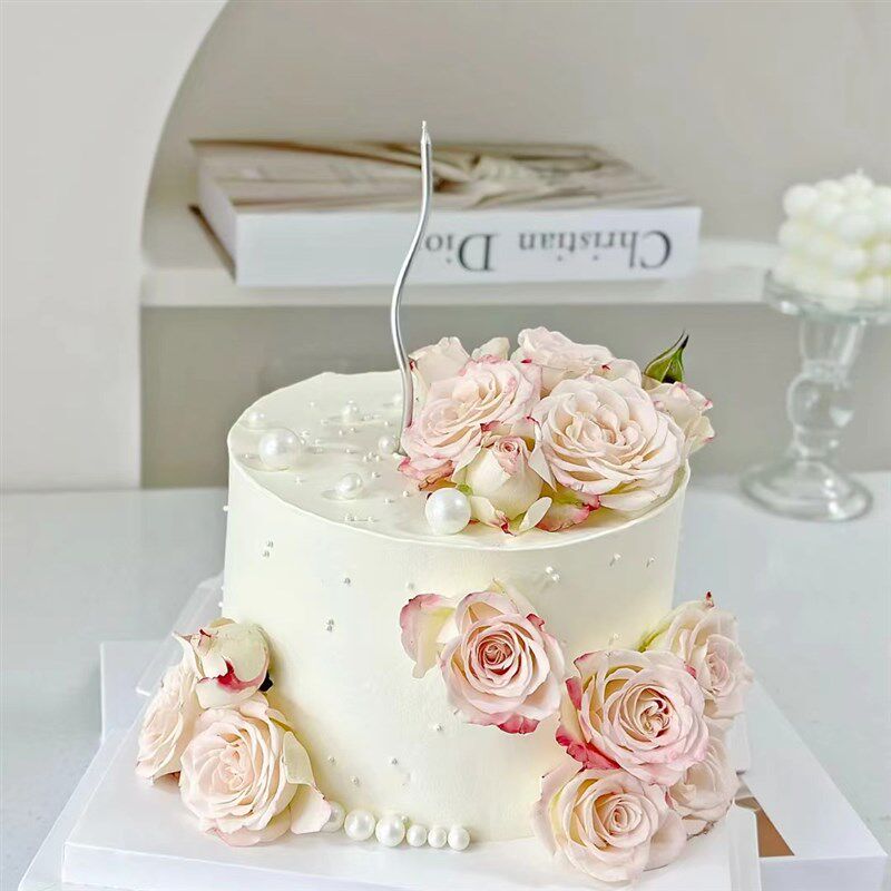 蛋糕模型仿真2023新款网红花卉玫瑰花康乃馨生日假蛋糕塑胶样品