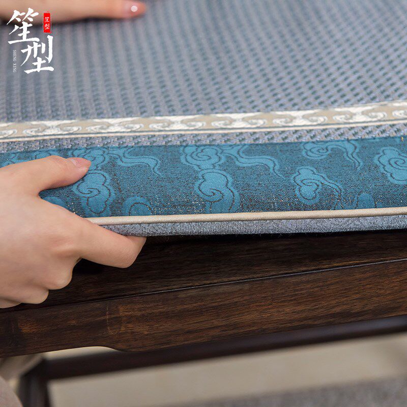 新中式冰丝椅垫古典透气凉垫加厚餐椅太师椅乳胶垫春夏沙发垫定制
