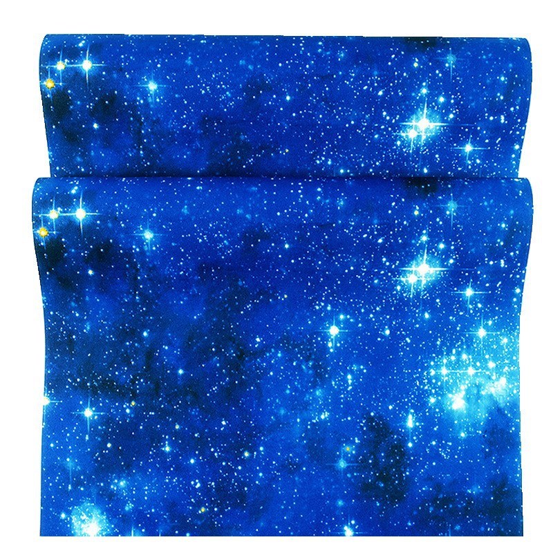 3d立体自粘宇宙星空顶天花板专用壁纸男孩儿童房间店铺装修墙贴纸