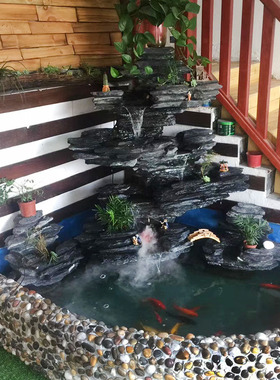 天然真石假山流水喷泉庭院花园造景观鱼池装饰室内阳台原石头摆件