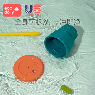 儿童吸管杯直饮硅胶学饮牛奶家用喝水喝汤碗杯子彩色防摔宝宝水杯
