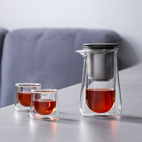 飘逸杯玻璃茶壶一键过滤泡茶壶套装家用耐热冲茶器磁吸茶水分离杯
