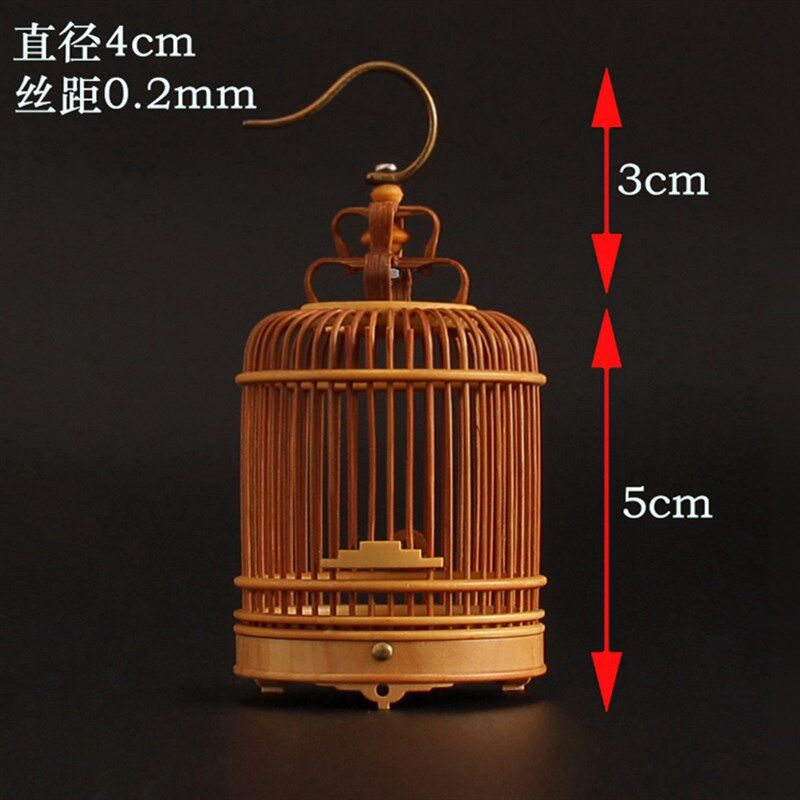 老竹制黄杨木竹蛉笼子盒 黄蛉 摆件把玩迷你袖珍小笼 爬虫鸣虫具