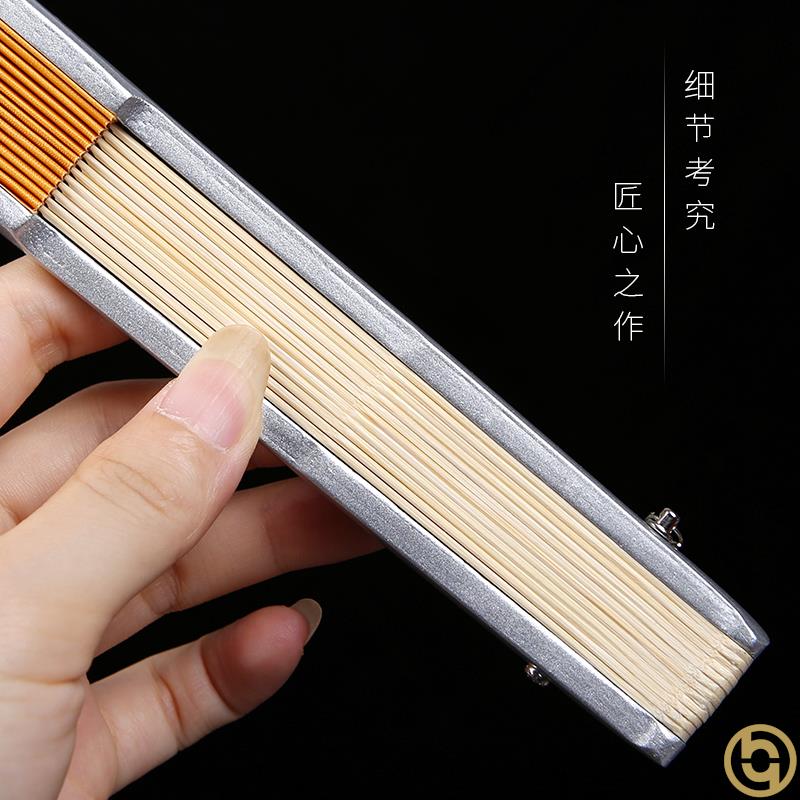 金色扇子男款折叠防身武器古风太极功夫战术扇子金属洒金礼物