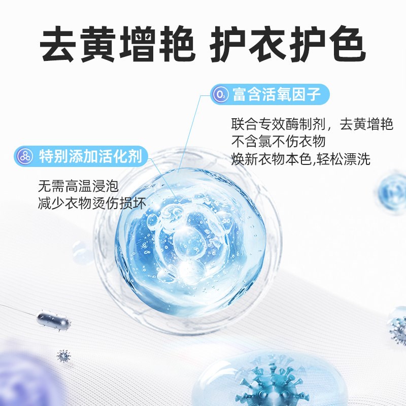 绿伞爆炸盐彩漂粉1kg*2漂白剂去黄增白婴儿衣物活氧彩漂剂