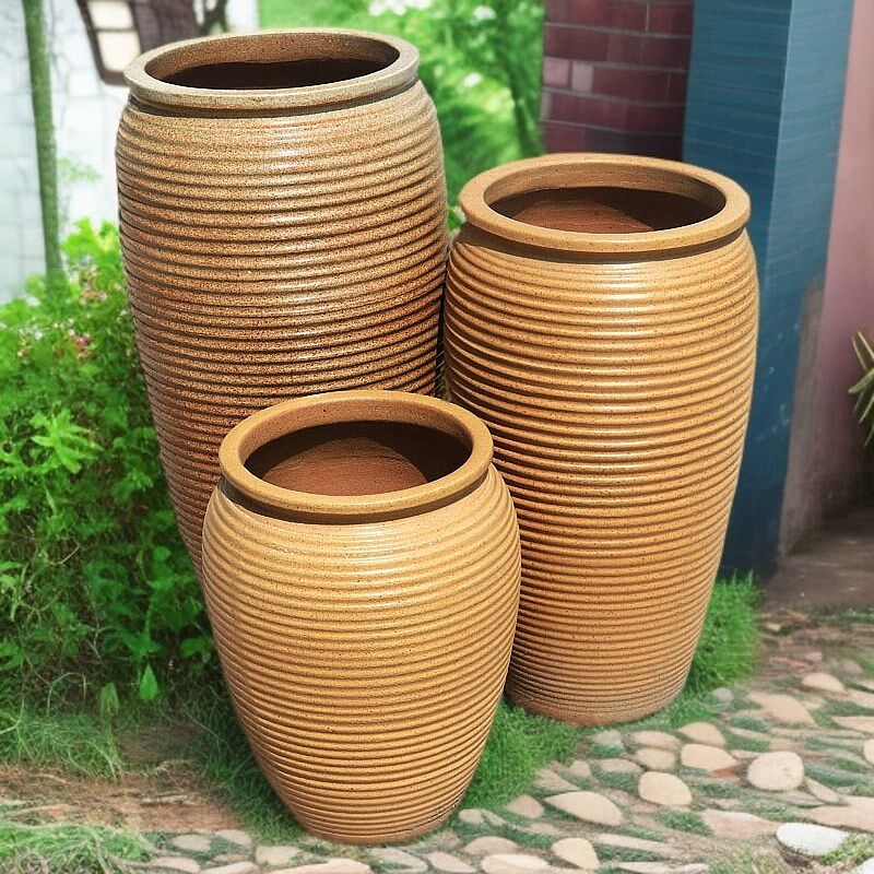 户外种树大花盆庭院落地陶瓷花盆超大工程园林景观盆透气陶土陶罐