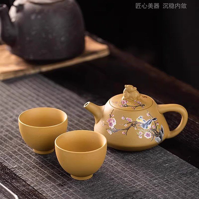 黄泥紫砂壶手作原矿变色凤鸣断水西施壶家用陶瓷泡茶壶功夫茶具
