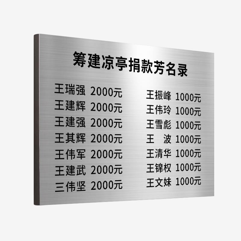 祠堂牌捐款牌铜牌定做定制公司门牌广告牌订制招牌不锈钢牌匾制作