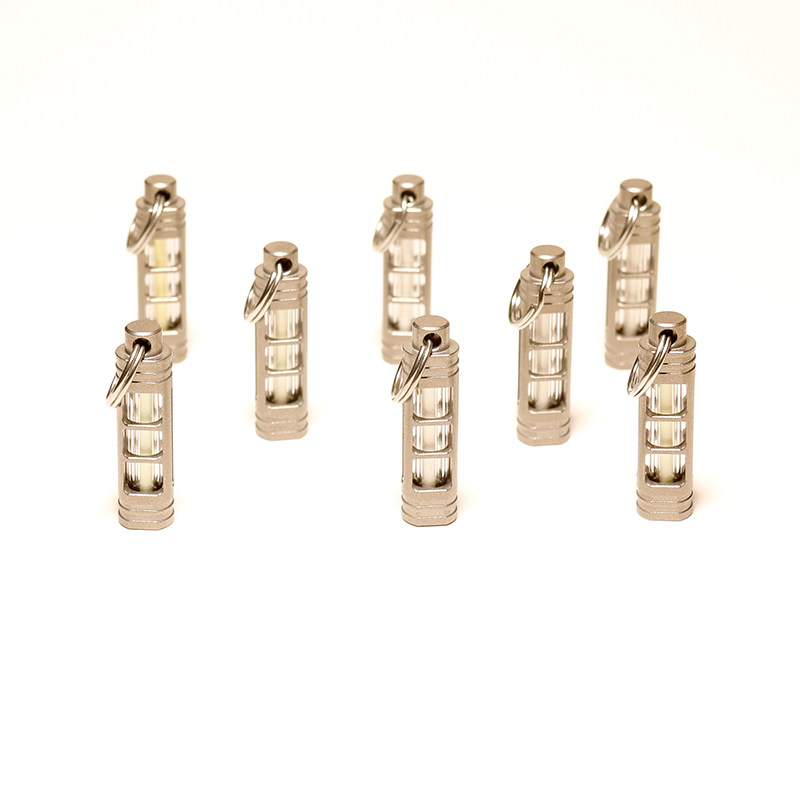 钛合金氚管钥匙扣 自发光氚气管项链吊坠3.5*25mm tritium 可拆卸
