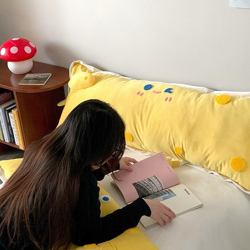 可爱芝士儿童房床头靠垫软包榻榻米无床头靠枕客厅沙发靠背可拆洗