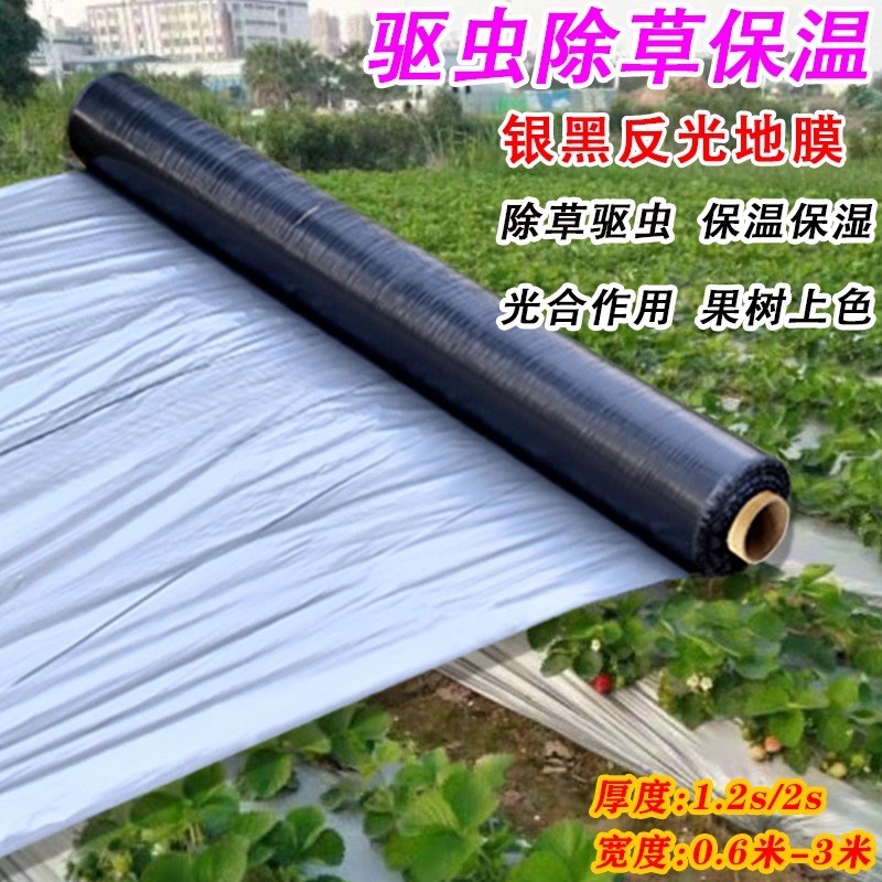 全新料银黑双色地膜加厚防虫反光地膜覆盖除草保温地膜薄膜净重