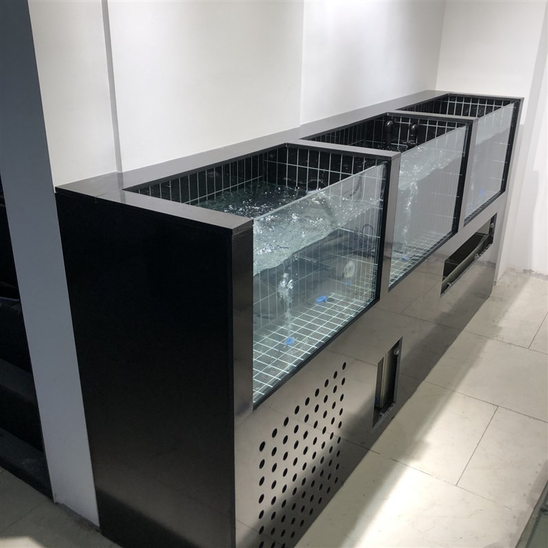 海鲜池商用冷水海鲜贝类池超市专用海鲜缸可移动海鲜鱼缸定制海缸图片