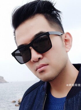 TR90超轻男女情侣款墨镜潮黑超方形偏光开车太阳镜配近视遮阳眼镜