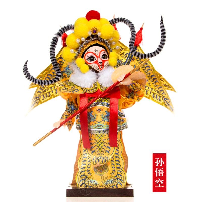 北京唐人坊娟人绢人娃娃摆件京剧人偶中国特色礼品送老外手工艺品