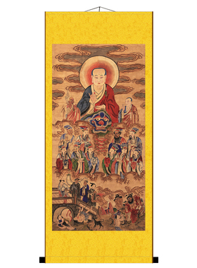 地藏王菩萨十殿阎王挂画佛画像奈何桥卷轴画法场供奉画清代水陆画
