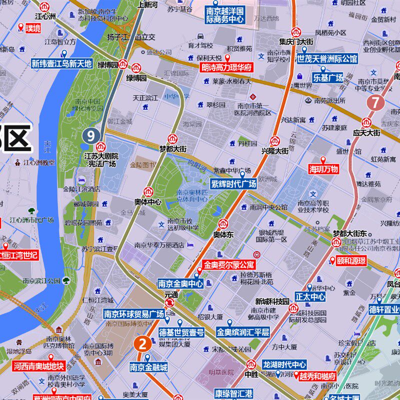 地图打印定制南京市新房地图各城市房产中介小区分布图高清图包邮