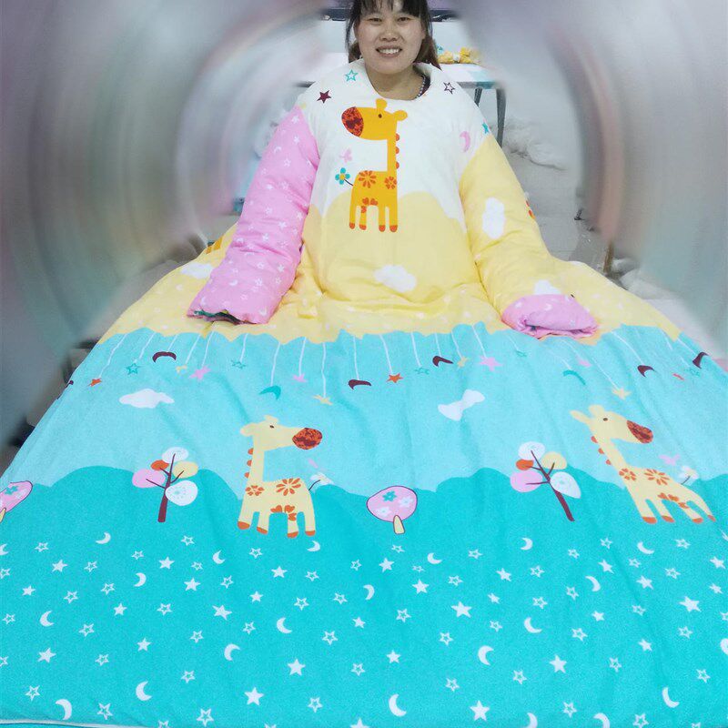 春秋薄款懒人被子 可拆洗 带袖被子 成人儿童防踢被睡袋 棉花手工